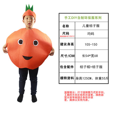 children's party catwalk clothes children's fruit clothing homemade eco-friendly clothing strawberry suit diy handmade clothing