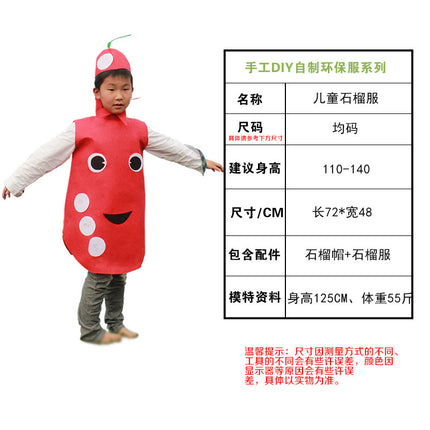 children's party catwalk clothes children's fruit clothing homemade eco-friendly clothing strawberry suit diy handmade clothing