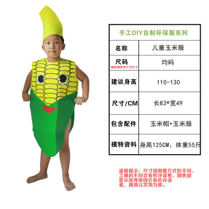 children's party catwalk clothes children's fruit clothing homemade eco-friendly clothing strawberry suit diy handmade clothing