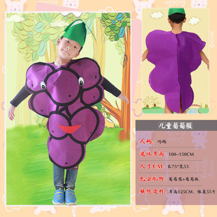 children's party catwalk clothes children's fruit clothing homemade eco-friendly clothing strawberry suit diy handmade clothing