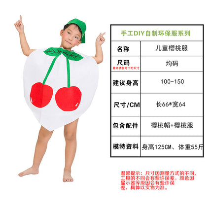children's party catwalk clothes children's fruit clothing homemade eco-friendly clothing strawberry suit diy handmade clothing