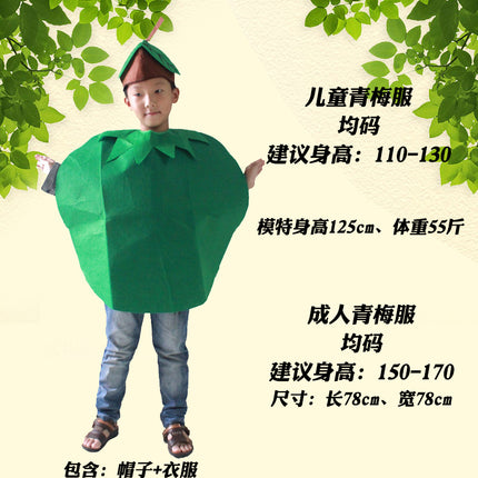 children's party catwalk clothes children's fruit clothing homemade eco-friendly clothing strawberry suit diy handmade clothing