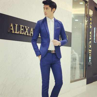 2017 Taobao Foreign Trade New Men's Two-Piece Suit suit ebay Korean Men's Slim Fit Suit Foot