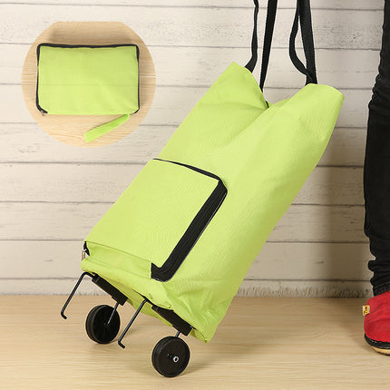 Square Foldable Shopping Cart Trolley Bag Supermarket Roller Shopping Luggage Bag Shopping Cart Oxford Cloth 600D