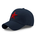 Dark blue red five-pointed star / Adjustable to fit head circumference 56-60cm