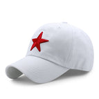 White background red five-pointed star / Adjustable to fit head circumference 56-60cm