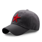 Dark gray red five-pointed star / Adjustable to fit head circumference 56-60cm