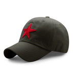 Army Green red five-pointed star / Adjustable to fit head circumference 56-60cm