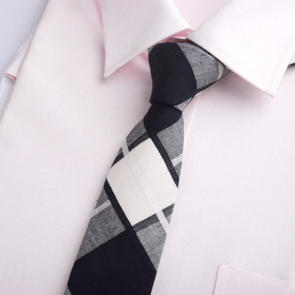 Plaid hand JK tie width 8cm formal wear business Leisure College Japanese uniform cotton tie women Wholesale