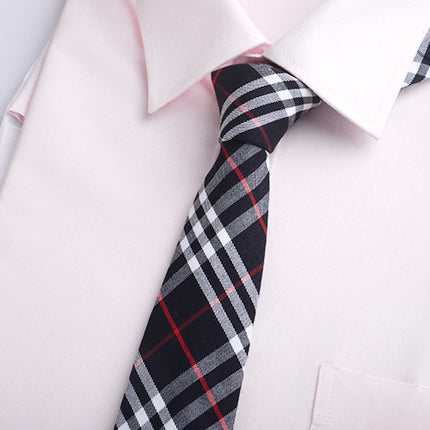 Plaid hand JK tie width 8cm formal wear business Leisure College Japanese uniform cotton tie women Wholesale