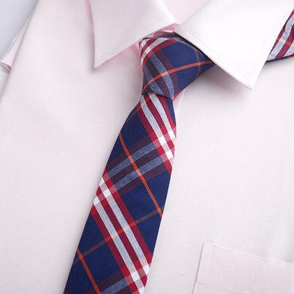 Plaid hand JK tie width 8cm formal wear business Leisure College Japanese uniform cotton tie women Wholesale