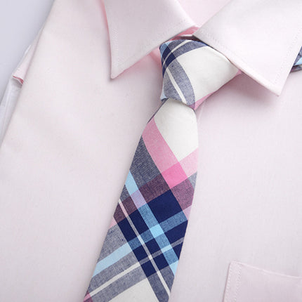 Plaid hand JK tie width 8cm formal wear business Leisure College Japanese uniform cotton tie women Wholesale