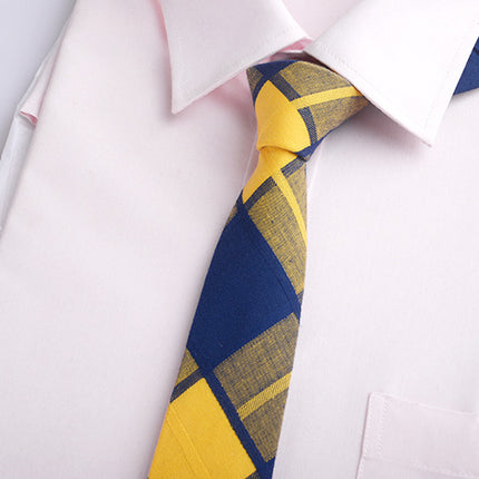 Plaid hand JK tie width 8cm formal wear business Leisure College Japanese uniform cotton tie women Wholesale