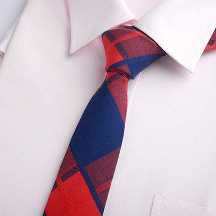 Plaid hand JK tie width 8cm formal wear business Leisure College Japanese uniform cotton tie women Wholesale
