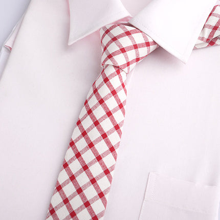 Plaid hand JK tie width 8cm formal wear business Leisure College Japanese uniform cotton tie women Wholesale