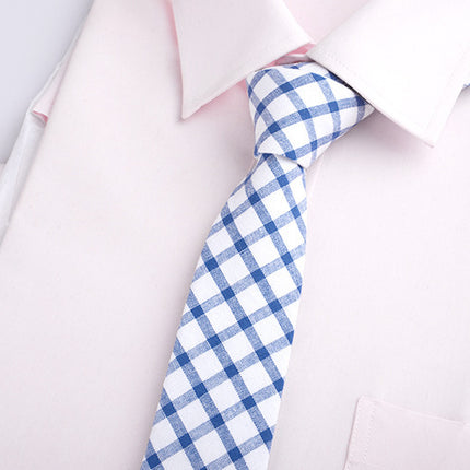 Plaid hand JK tie width 8cm formal wear business Leisure College Japanese uniform cotton tie women Wholesale