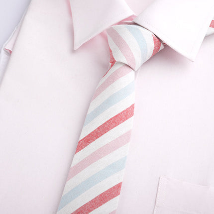 Plaid hand JK tie width 8cm formal wear business Leisure College Japanese uniform cotton tie women Wholesale