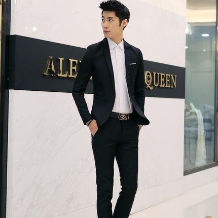 2017 Taobao Foreign Trade New Men's Two-Piece Suit suit ebay Korean Men's Slim Fit Suit Foot