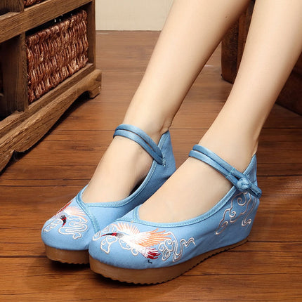 Big Sale 5cm High Heels Zhu Lian Camellia Sequin Peacock Crane Tree Fan Jade Butterfly