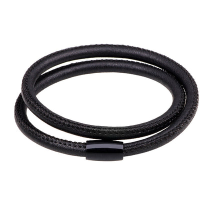 Amazon Cross-border Same-style Bracelet Sheepskin Rope Woven Magnetic Buckle Bracelet Multi-loop Winding Same-style Solid Color Bracelet for Men and Women