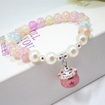 S447 Popcorn Stone Crystal Bracelet Lucky Cat Bracelet Pearl Bracelet Jewelry Wholesale Factory Outlet