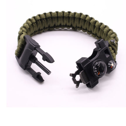 Outdoor Emergency Lifesaving Bracelet Survival Umbrella Rope Bracelet Mountaineering Bracelet Compass Whistle Multifunctional Handmade