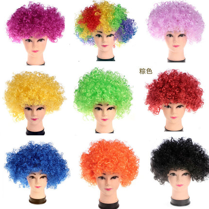 Explosive head fan hair color wig holiday wig performance ball supplies clown wig multi-color