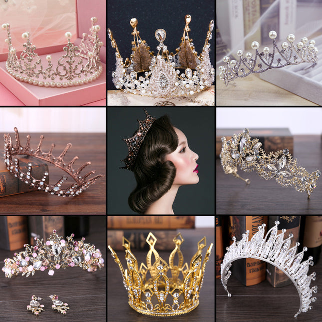 Aliexpress Classy Bridal Jewelry Alloy Large Crown Tiara Princess Kidsren's Performance Crown Photo Studio Wedding Accessories