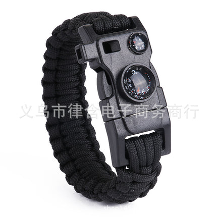 Outdoor Emergency Lifesaving Bracelet Survival Umbrella Rope Bracelet Mountaineering Bracelet Compass Whistle Multifunctional Handmade
