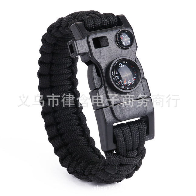 Outdoor Emergency Lifesaving Bracelet Survival Umbrella Rope Bracelet Mountaineering Bracelet Compass Whistle Multifunctional Handmade