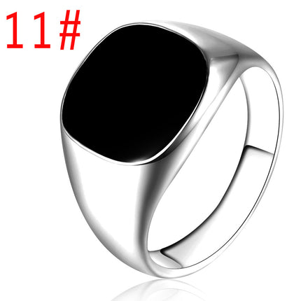 Amazon cross-border new black smooth ring men's simple niche design fashion personality temperament ring wholesale