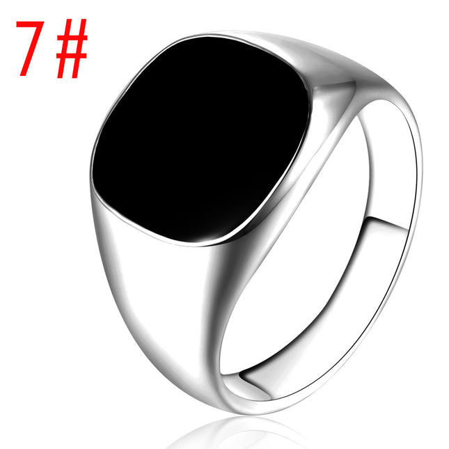 Amazon cross-border new black smooth ring men's simple niche design fashion personality temperament ring wholesale