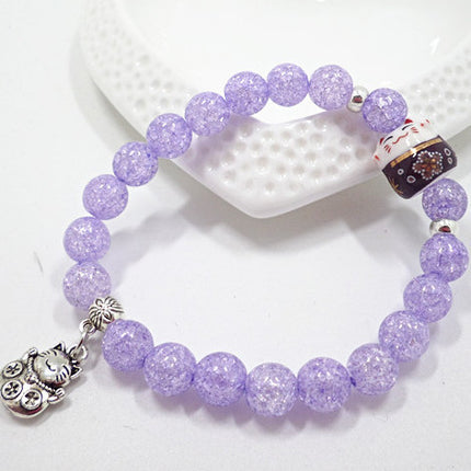 S447 Popcorn Stone Crystal Bracelet Lucky Cat Bracelet Pearl Bracelet Jewelry Wholesale Factory Outlet