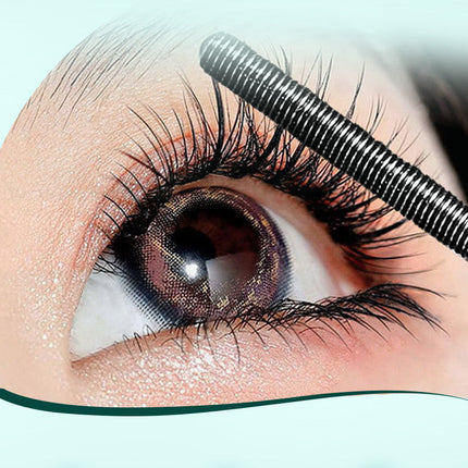 Waterproof Metallic Tube Mascara Black Silk Fiber Long Curling Non-Clumping Eyelash Extensions Spiral Makeup for Eyes