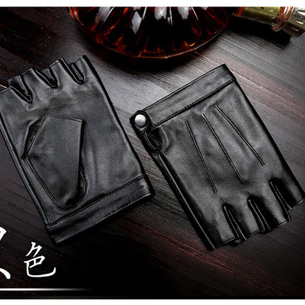 Motorcycle Sheepskin Half-Finger Gloves Men's Summer Thin Driving and Cycling Motorcycle Outdoor Riding Fitness Tactical Fingerless
