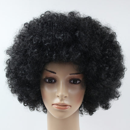 False cover round curly hair props large size head cover large wig explosive head wig fan hair