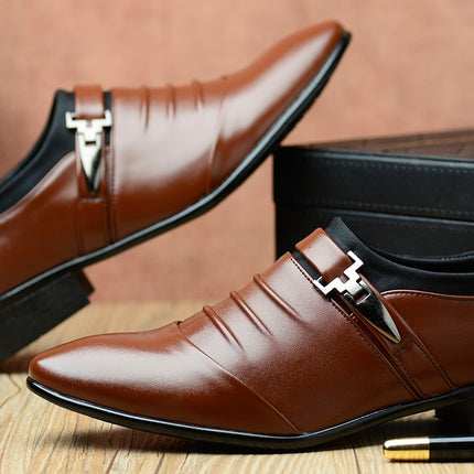 New Casual Shoes for Men, Business Formal Leather Shoes, Large Size Plus Velvet Men's Shoes, Drop Shipping
