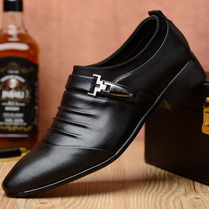 New Casual Shoes for Men, Business Formal Leather Shoes, Large Size Plus Velvet Men's Shoes, Drop Shipping