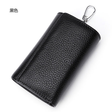 Popular First-Layer Genuine Leather Key Bag Upgraded Version Hanging Home Door Lock Key Bag Couple Fashionable Cowhide Coin Purse