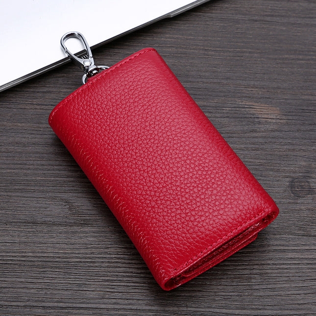 Popular First-Layer Genuine Leather Key Bag Upgraded Version Hanging Home Door Lock Key Bag Couple Fashionable Cowhide Coin Purse