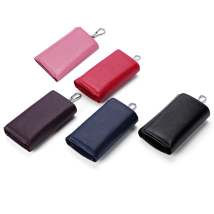 Popular First-Layer Genuine Leather Key Bag Upgraded Version Hanging Home Door Lock Key Bag Couple Fashionable Cowhide Coin Purse