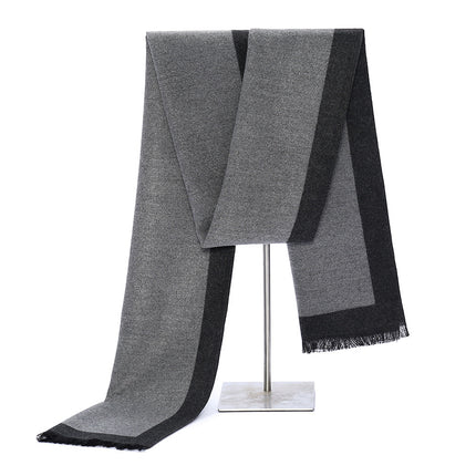 2024 Korean Style Winter Classic Men's Brushed Scarf Men's Plaid Business Scarf Manufacturer Wholesale