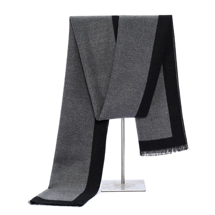 2024 Korean Style Winter Classic Men's Brushed Scarf Men's Plaid Business Scarf Manufacturer Wholesale
