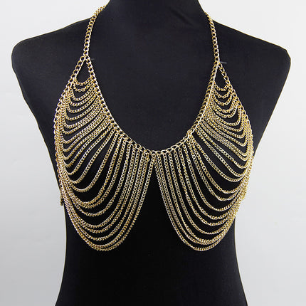 European and American Necklaces, Fashionable Multi-Layered Aluminum Chain, Sexy Body Chain, Aliexpress Supply