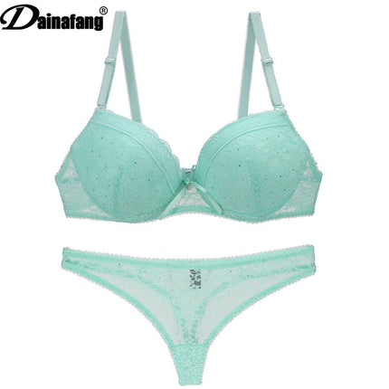 Foreign Trade Sexy Diamond Lace Bra Set Super Gather Women's Bra Underwear wish AliExpress Explosions