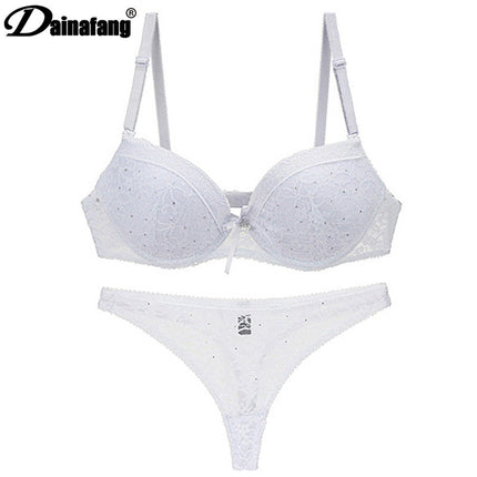 Foreign Trade Sexy Diamond Lace Bra Set Super Gather Women's Bra Underwear wish AliExpress Explosions