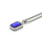 Silver blue 3mm steel twist chain