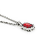 Silver red 3mm steel twist chain