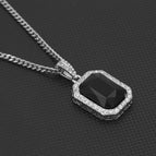 Silver Black 3mm Steel Cuban Chain