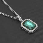 Silver Green 3mm Steel Cuban Chain